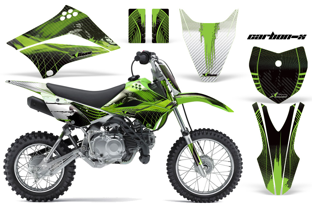 Kawasaki KLX 110L 10-11 NP Graphic Kit CARBON X-GREEN